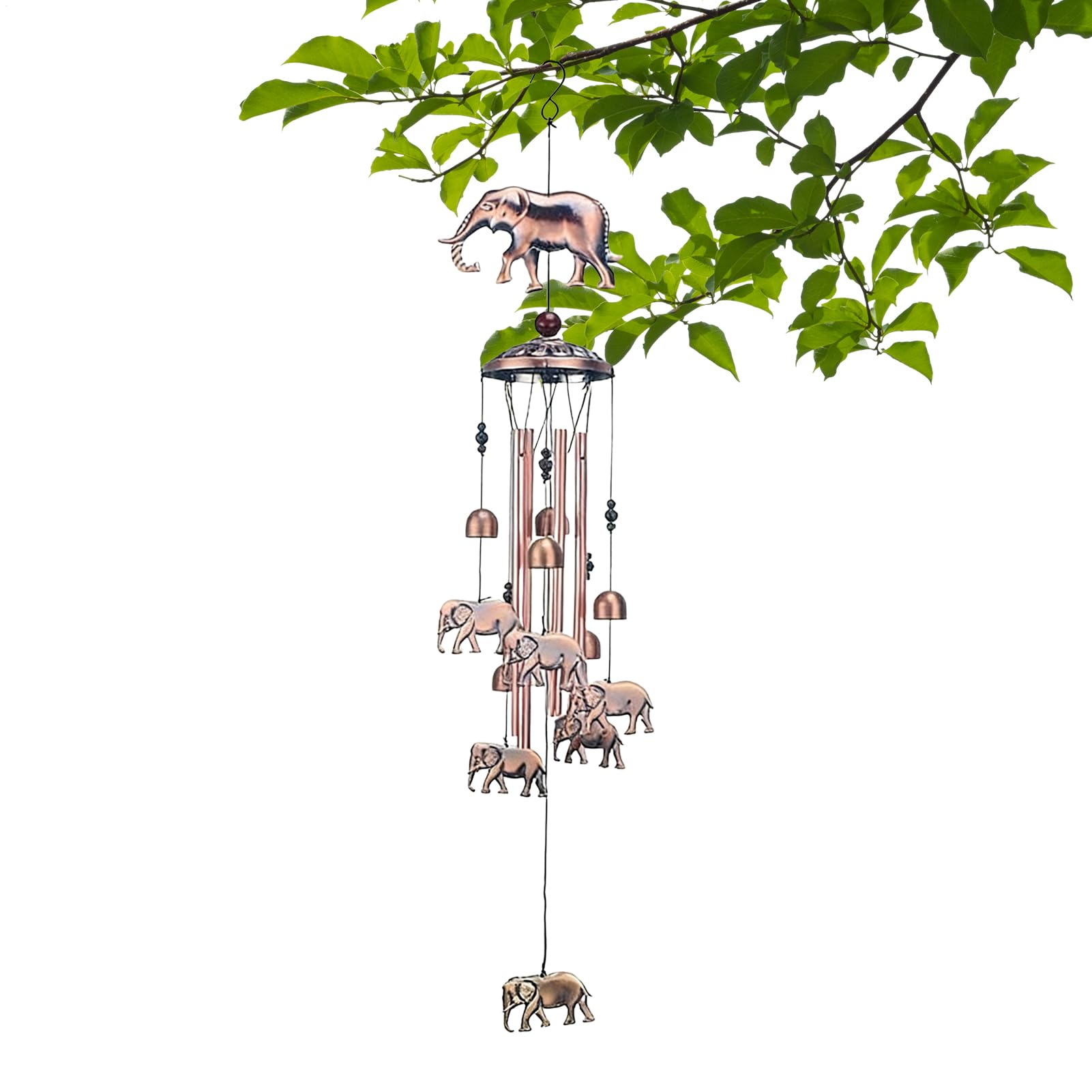 Carillon à vent colibri suspendu arrière-cour et balcon ambiance fête