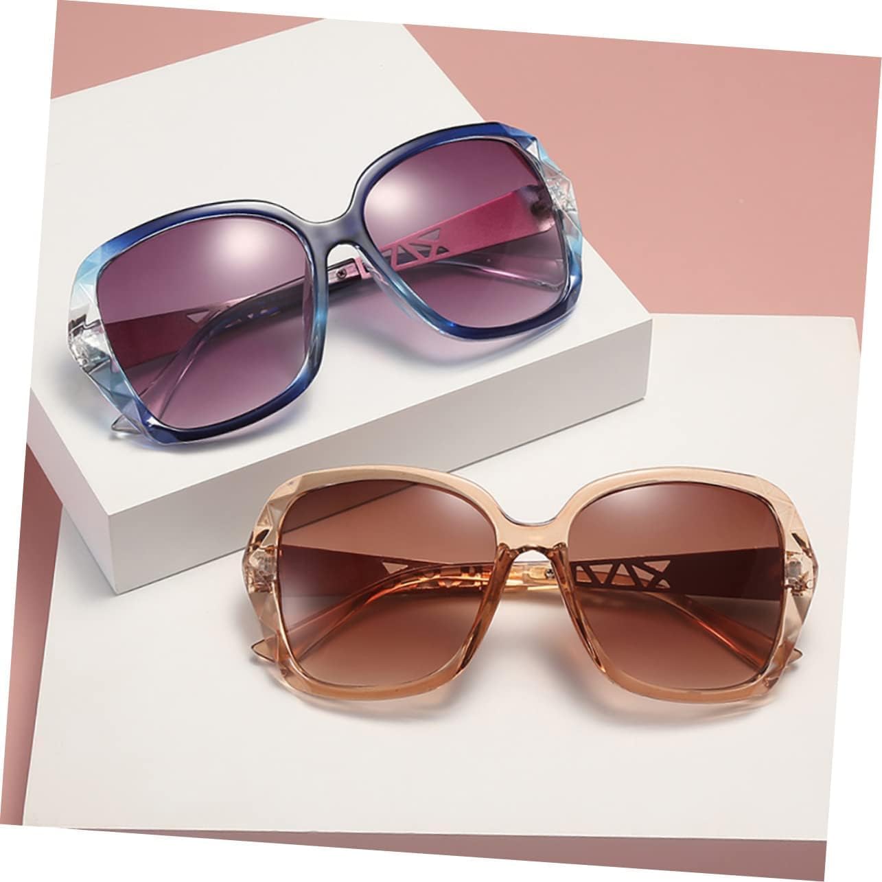 Bifocal Reading Sunglasses for Women Oversized Square Sun Reader Sparkling Composite Shiny Sunglasses with readers