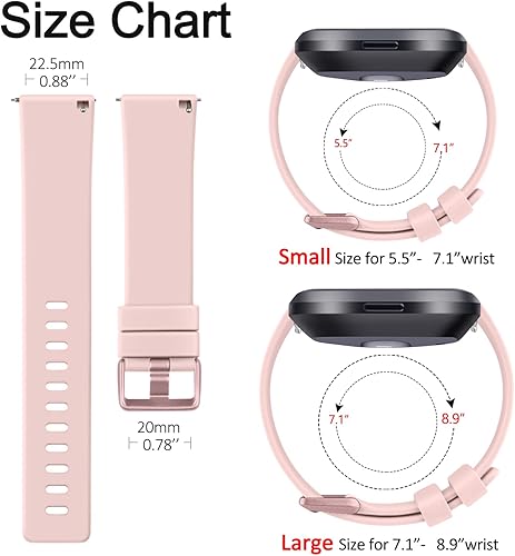 Miniatura 4 de Vancle Correa para Fitbit Versa - Pulsera deportiva de repuesto para mujeres y hombres