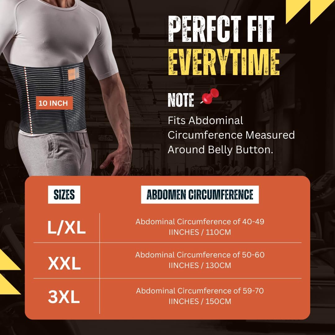 Everyday Medical Plus Size Umbilical Hernia Support Belt I Pain and Discomfort Relief from Umbilical, Navel, Ventral and Incisional Hernias I Hernia Binder for Big Men and Large Women I XXXL/3XL