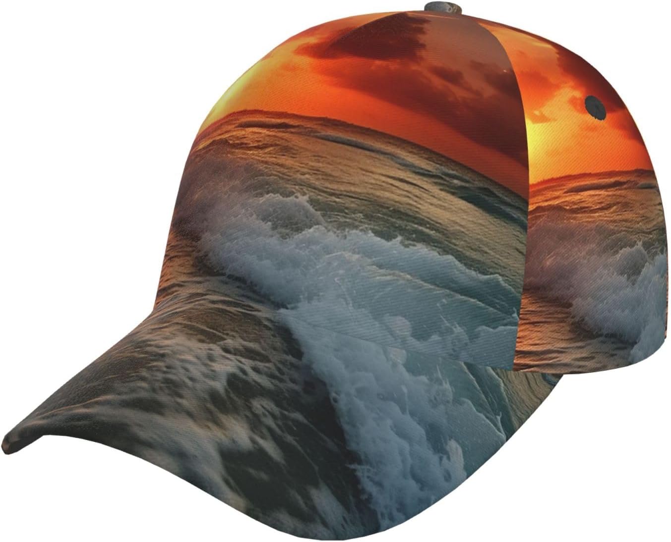 The Beach Sunset Baseball Caps Ajustable Golf Dad Hats Gift for Men Women Sport Hat Outdoor Visor Hats Black