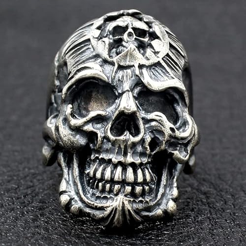 Devil Skull Ring 925 Sterling Silver Rings Handmade Skull Jewelry S925 Death Skull Rings For Gifts (9) #TOP4