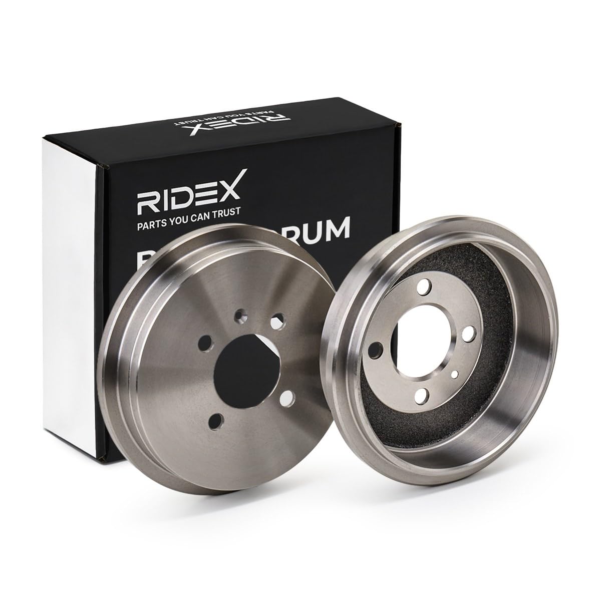 RIDEX 123B0032 2x Tambor de freno Trasero Compatible con VW up! Hatchback 121, 122, BL1, BL2, BL3, 123