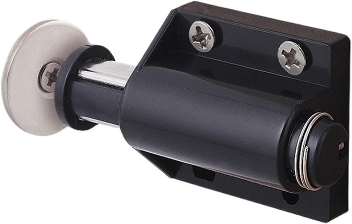 4/8pcs Single Magnet Cabinet Catches Invisible Furniture Door Stopper Rebounder Cupboard Wardrobe Door Closer Closures(Black- 4PCS)