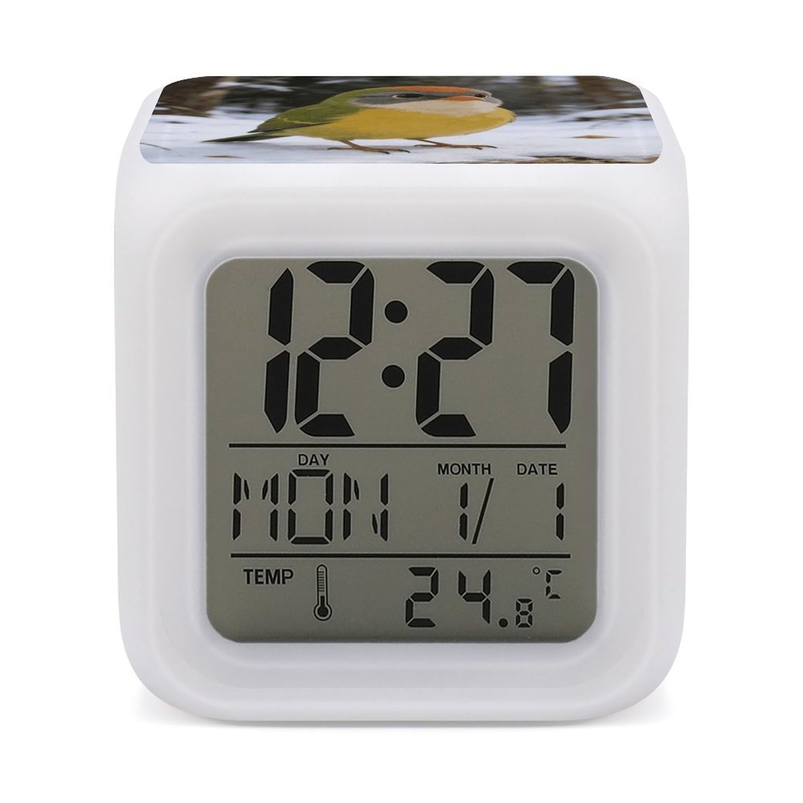 Reloj despertador digital para personas de sueño profundo con termómetro y luz led
