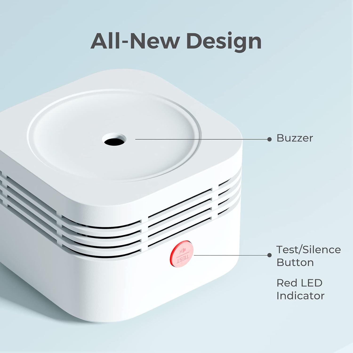 Smoke Detector 10-Year Battery Powered, AEGISLINK Fire Alarm with Photoelectric Sensor, Self-Check Function, S200, 1-Pack