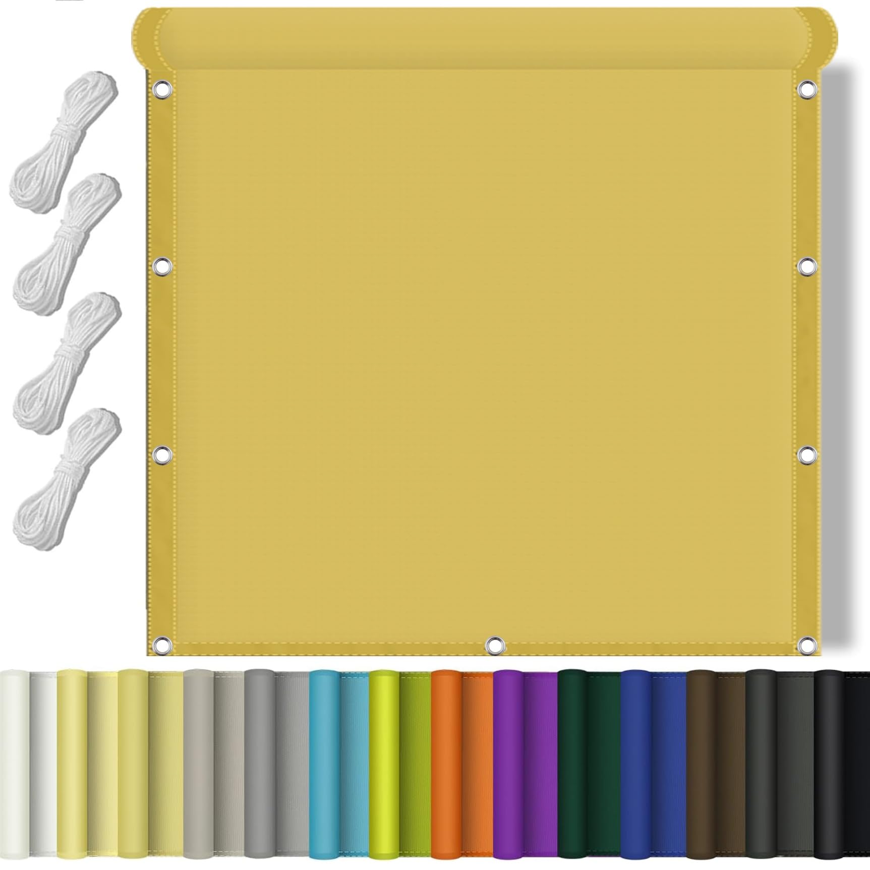 Voile d'ombrage pour jardin et extérieur tissu jaune sable 3x3.2m