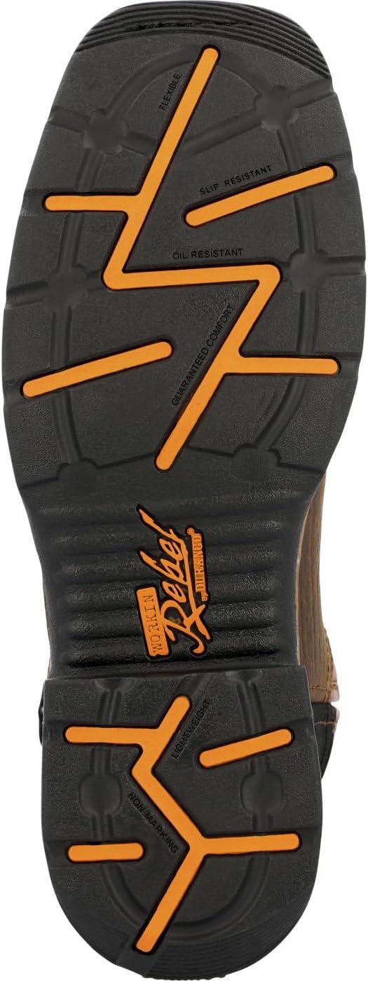 Durango Mens Workin' 11 Inch Slip Resistant Soft Toe Work/Duty - Brown - Size 9 W - Image 2
