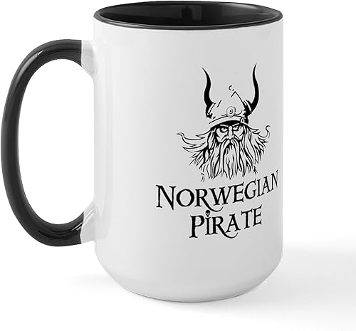 CafePressNoruego pirataTaza de café, grande 15oz. Color blanco taza de café, L