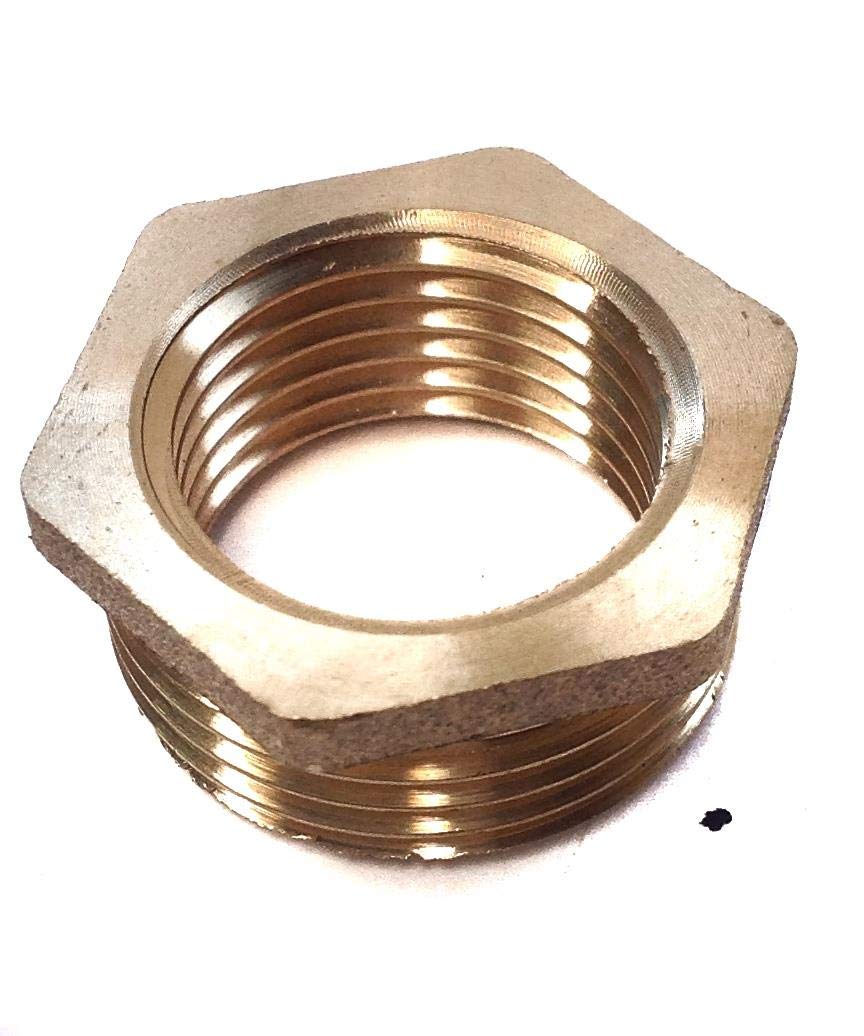 3/4" x 1/2" Brass Hexagon Threaded Bush