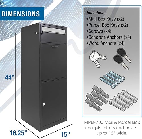 Miniatura 2 de Barska CB13704 Caja de envío de paquetes grandes para porche, color negro