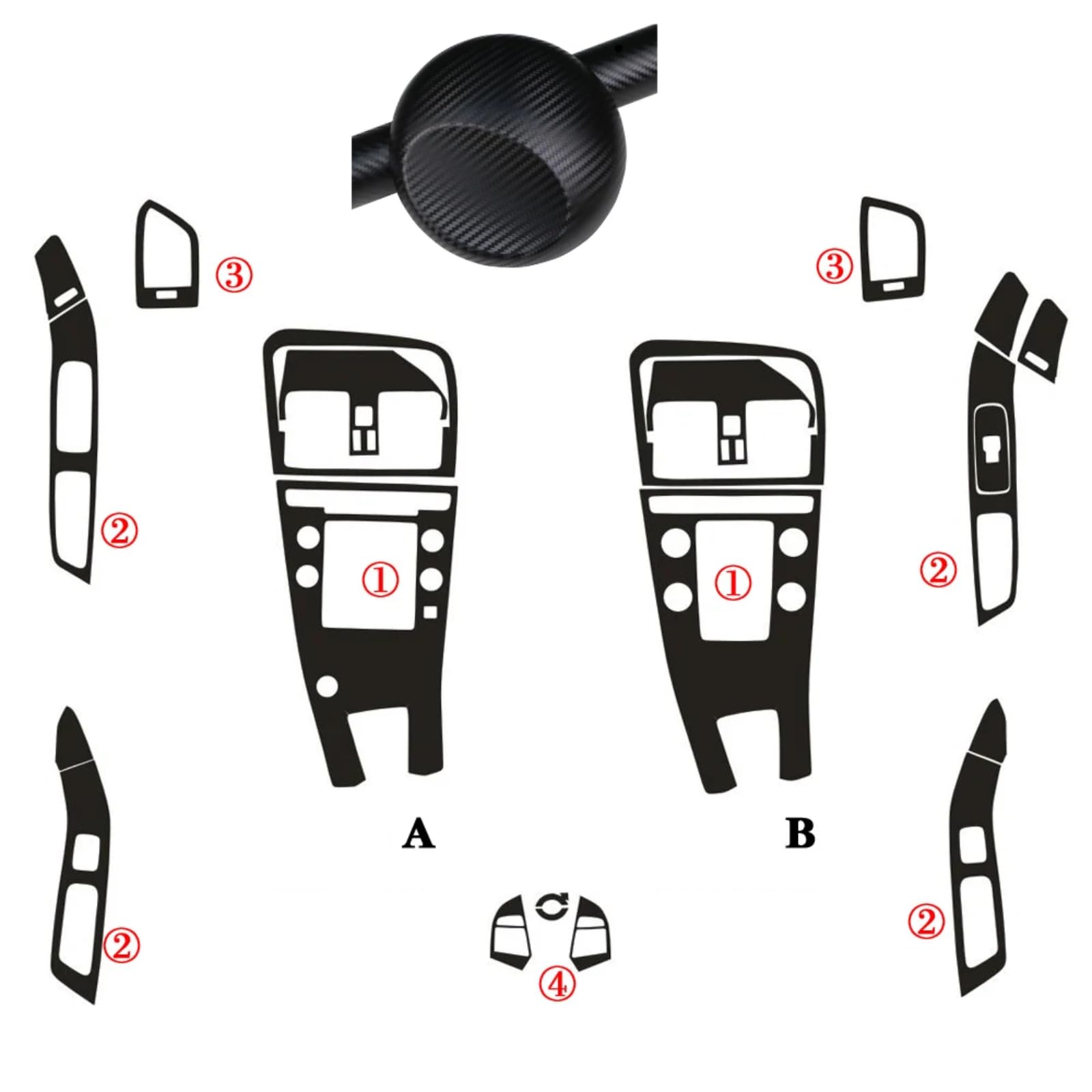 Panneau central carbone Volvo XC60 pour masquer rayures console - 5
