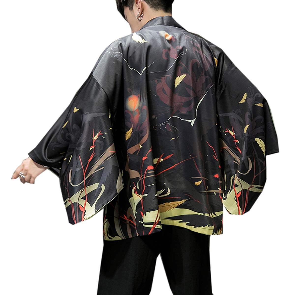 Seidarise Men's Haori Jacket Kimono Cardigan Yukata Noragi Happi Coat