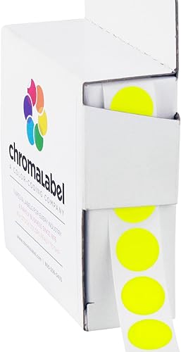 ChromaLabel Etiquetas adhesivas circulares de 12 pulgada, calcomanías redondas de colores de alta visibilidad, etiquetas permanentes de codificación