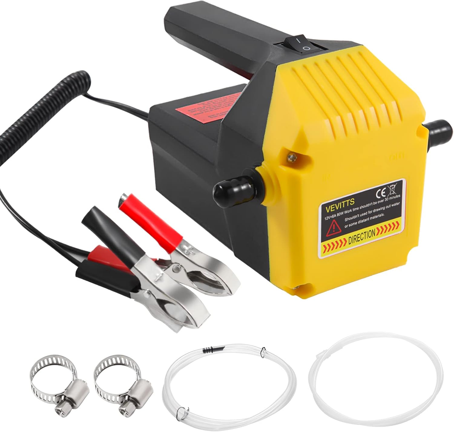 Vevitts Oil Change Pump Extractor, 12v 80w Marine Oil Change Pump and
