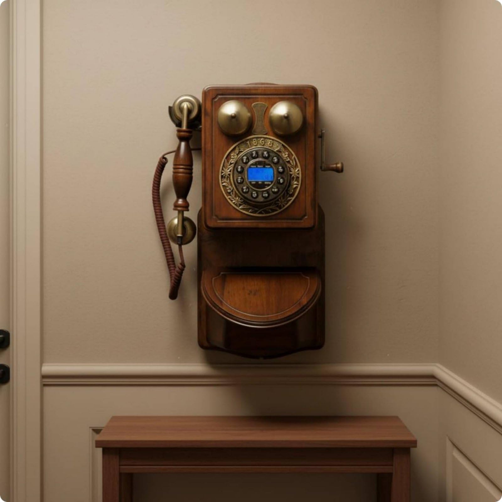 Teléfono Vintage Teléfono Antiguo, Teléfono De Pared Retro con Dial Giratorio Grande