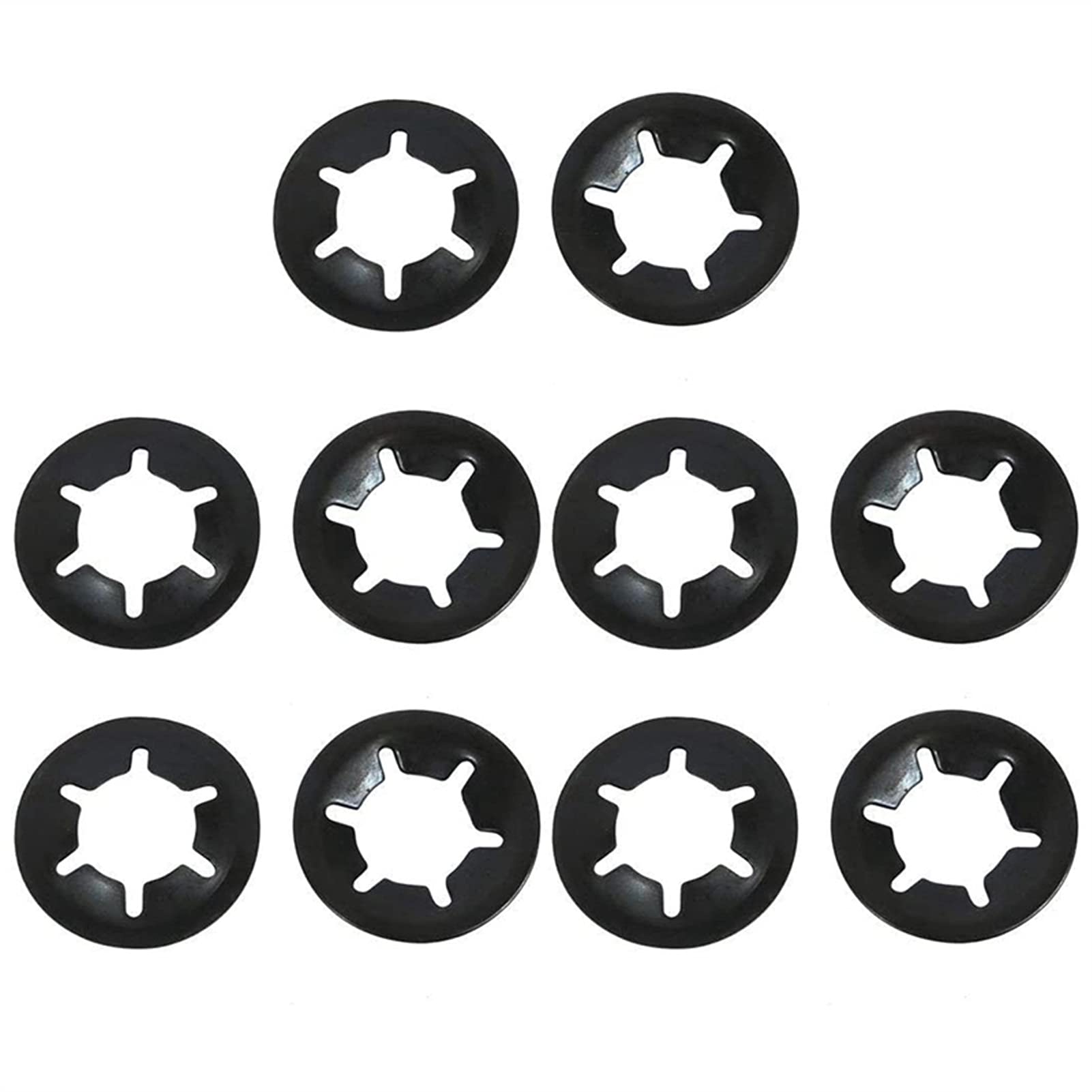 Unterlegscheibe, 500 Stück, Innenzahn-Sicherungsscheiben M3–M12, schwarz, Schnellverschluss-Befestigungselemente, Sortiment, Verschiedene Haushaltsartikel (Farbe: Schwarz) (Schwarz) (Schwarz