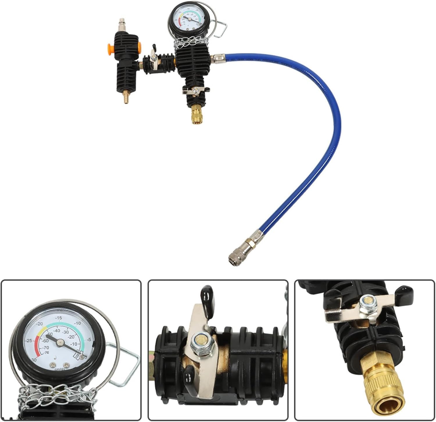 Kit de probador de presión de refrigerante, kit de probador de presión de radiador, kit de herramientas maestras de probador de sistema de refrigeración por vacío, se adapta a la mayoría de