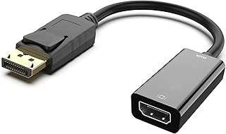 4K DisplayPort to HDMI Adapter,UHD with Gold-Plated Connector, HDMI to Displayport Adapter HDMI to DP for Laptop, Computer, Display, HDTV, Projector etc. (D-DP-HDMI)