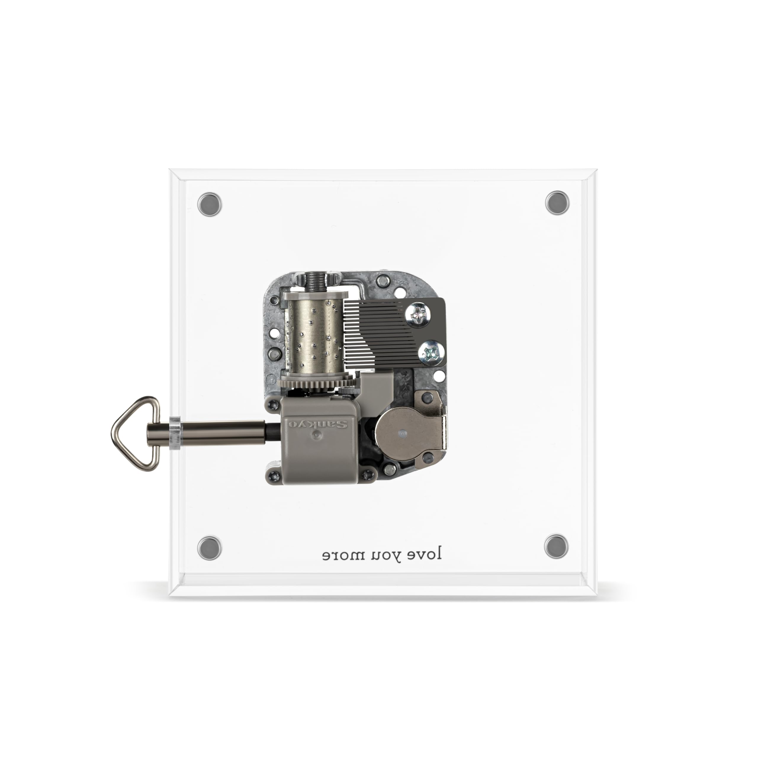 DEMDACO Meaningful Moments Collection Love You More 4 inch Square White Acrylic and Metal Picture Frame For Photos, Magnetic Charm Display, I Want To Hold Your Hand