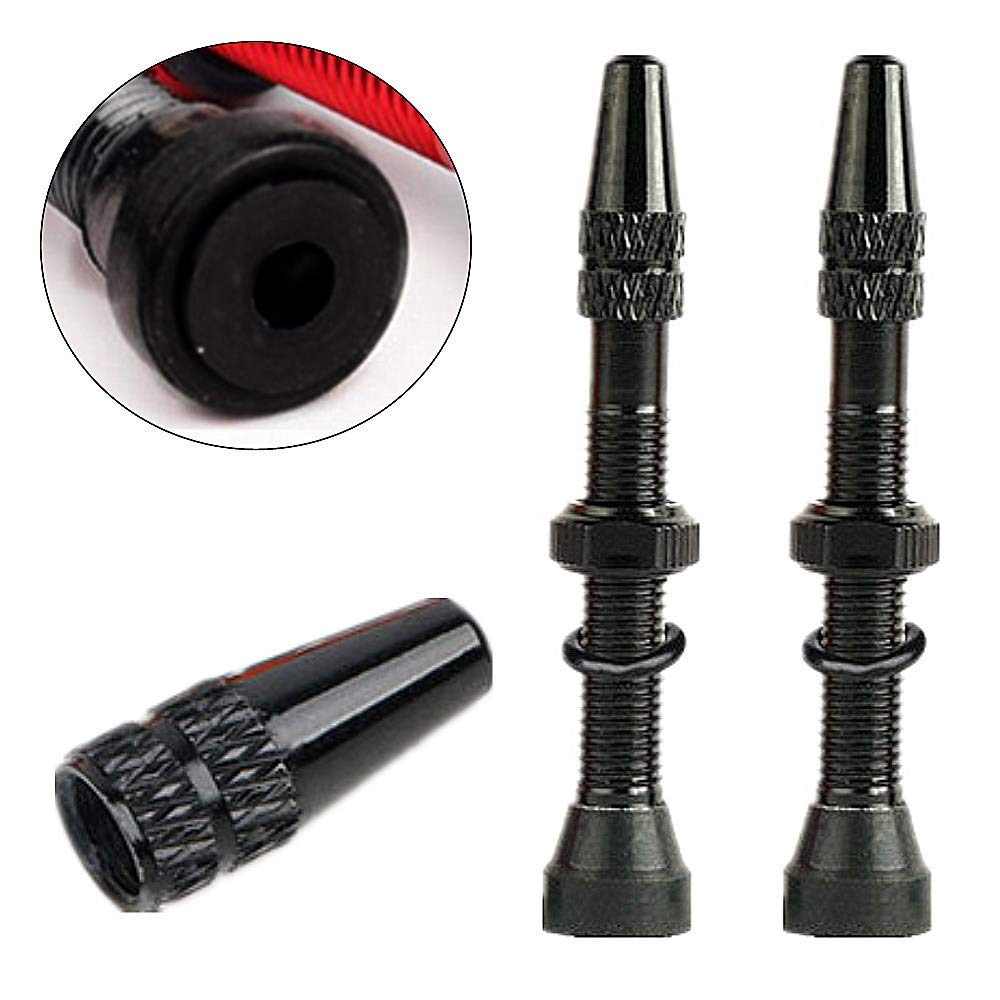 Bicycle Valve Cores Tubeless Presta Valve Stem Kit - 45mm Alloy Valve ...