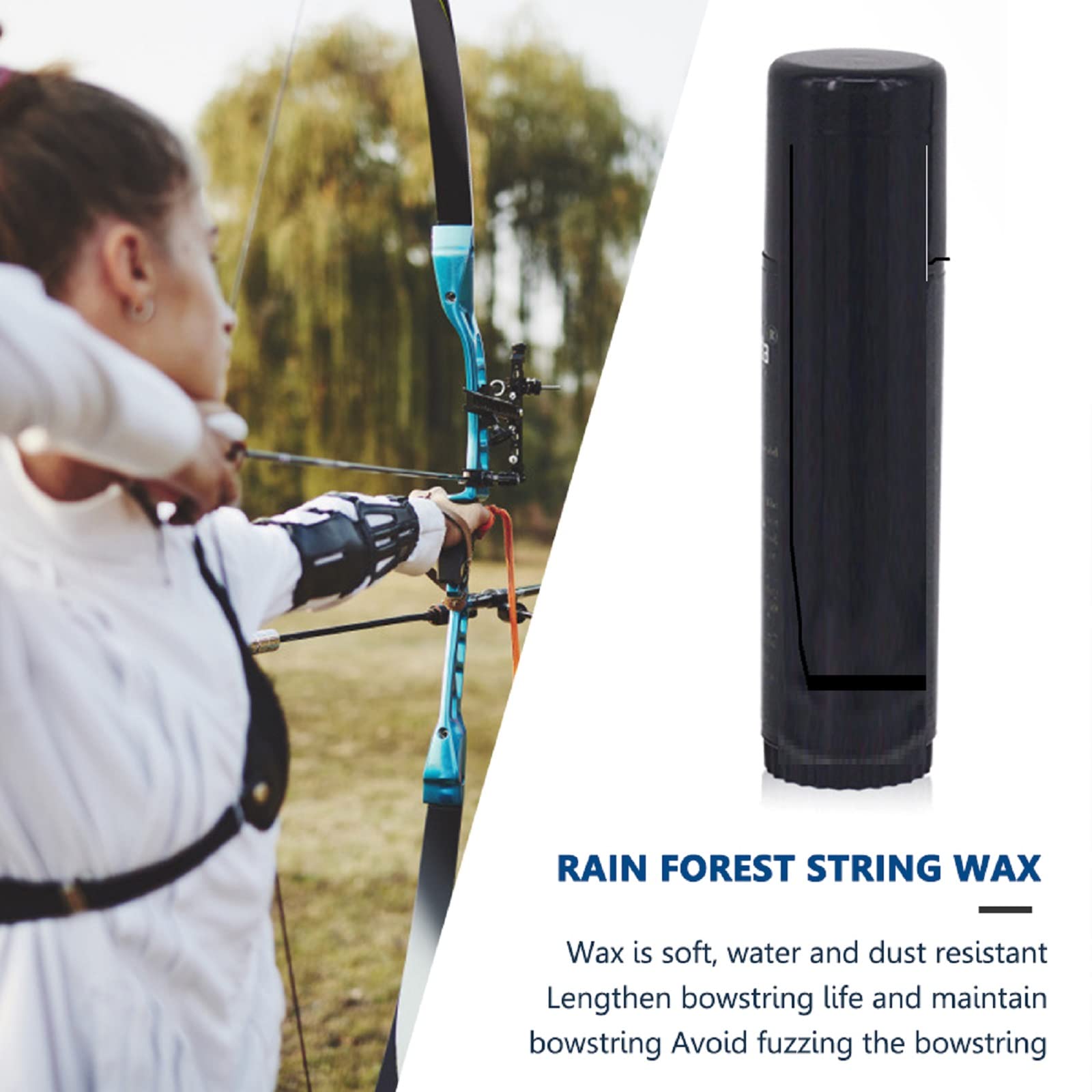 String Cera Archery Bow,Cera per la Manutenzione,Lubrificante per Binari di Protezione,Cera d'api per Arco ricurvo con Balestra,Ridurre L'attrito Evitare Lo Sfilacciamento, 1 Pezzi