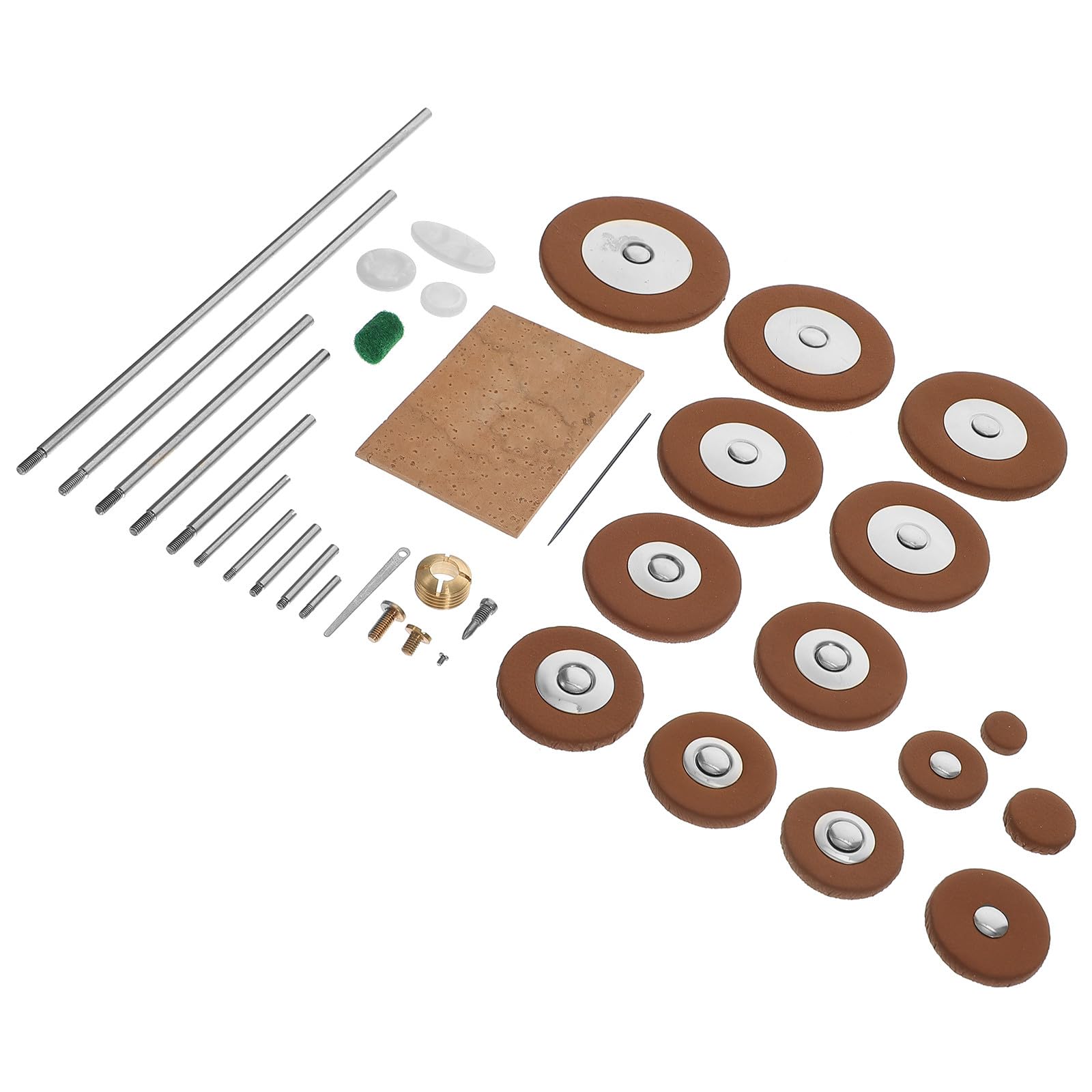Kit di Manutenzione per Sassofono Set di Viti e Accessori in Plastica, Metallo e Pelle Sintetica per Sax Tenore e Contralto