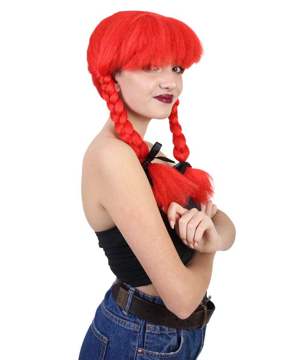 HPO Womens Farm Girl Medium Red Wig, Long - Image 4