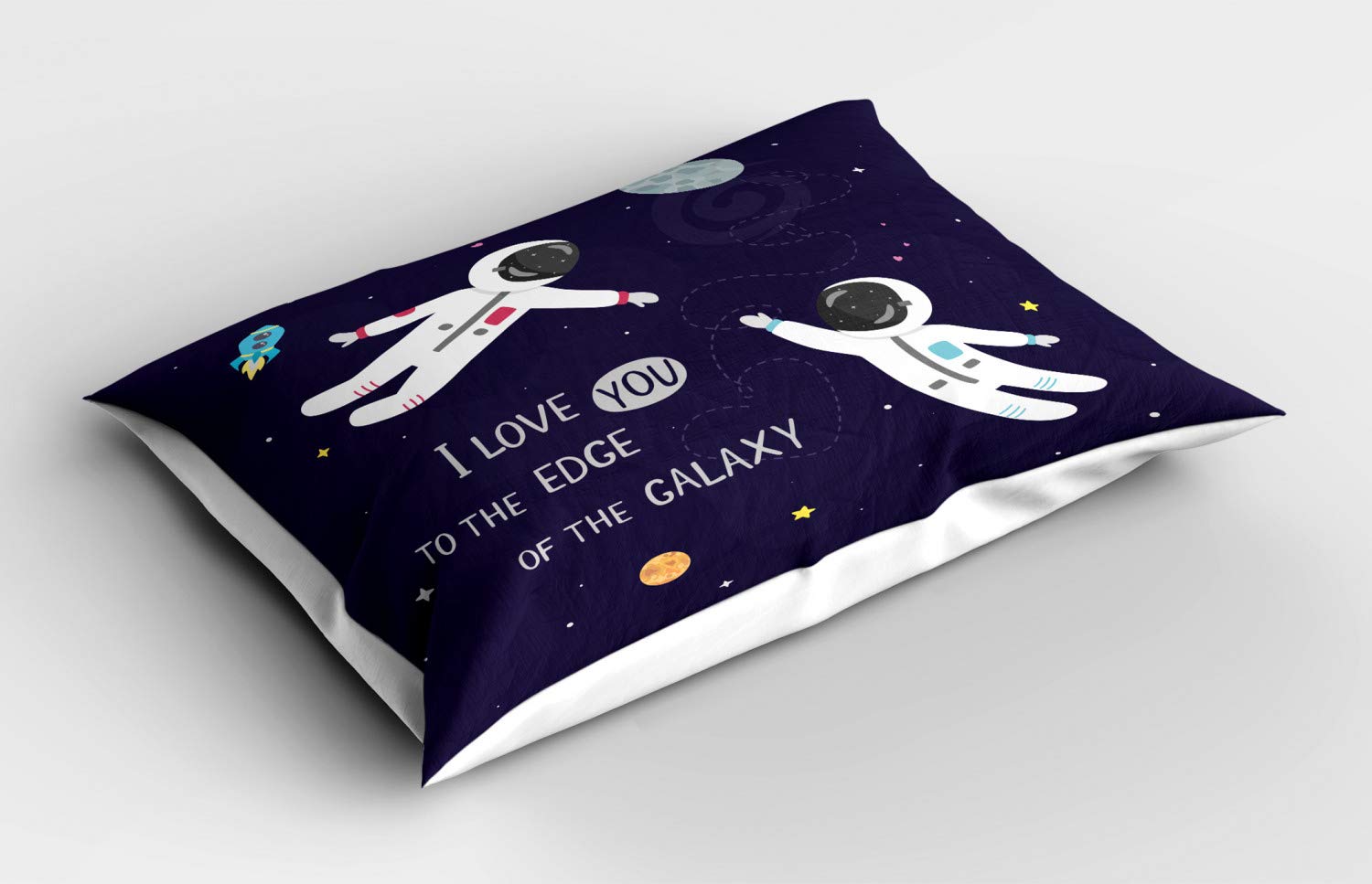 ABAKUHAUS Spazio Federe Cuscini Set di 2, Brace Astronaut Cosmos, Stampa Digitale Fronte-Retro con Accento Moderno, 45 cm x 45 cm, Grigio Magenta