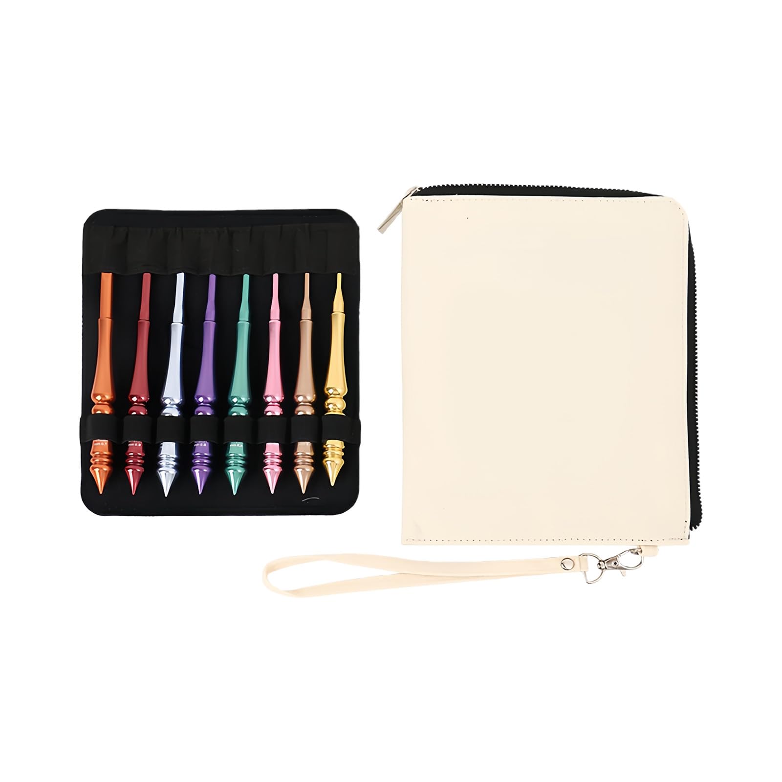8Pcs Aluminum Alloy Crochet Hook Set Ergonomic Handle Crochet Hook Needle Knitting Tool for Crocheting 3.0mm-7.0mm Colored Knitting Needle Set