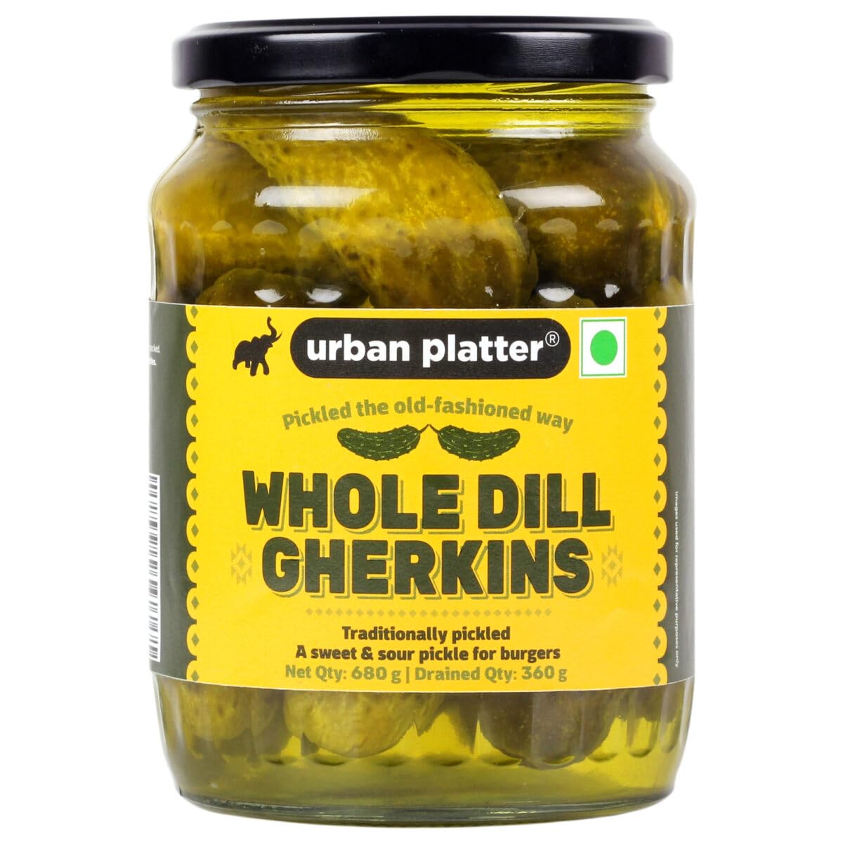 Urban Platter Whole Dill Gherkins, 680g [ Sweet & Crunchy. Great for Adding Tang & Flavour to Sauces & Dips. ] (B09HQP1BYK) Amazon Price History, Amazon Price Tracker