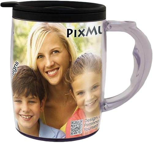 Miniatura 1 de PixMug Con asa  Taza de fotos de 15 onzas con parte superior a prueba de derrames  La taza que es un marco de fotos  DIY  Inserta tus propias fotos