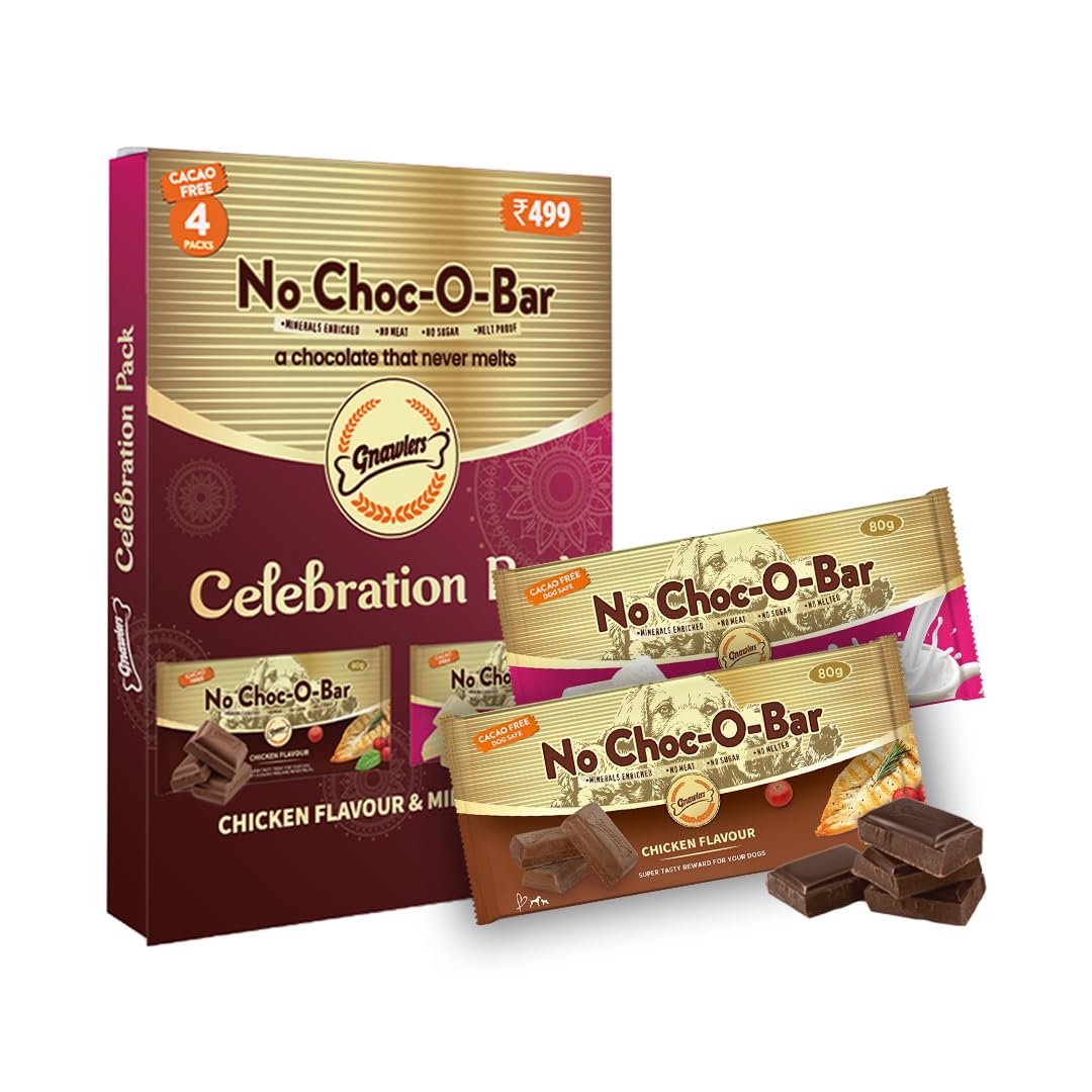 Gnawlers Celebration Pack No Choco -O- Bar Dog Treats Milk & Chicken Flavour, Treats for Your Dog That is Chocolate & Coco Free, No Meat, No Sugar and Never Melts with 27 Bites by Sniff N Licks (B0CR6D9J5S) Amazon Price History, Amazon Price Tracker