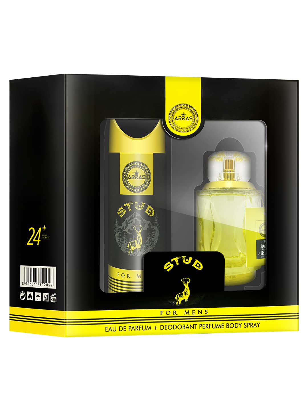 Arras Gift Set for Men Stud Eau De Parfum + Deodorant Perfume Body