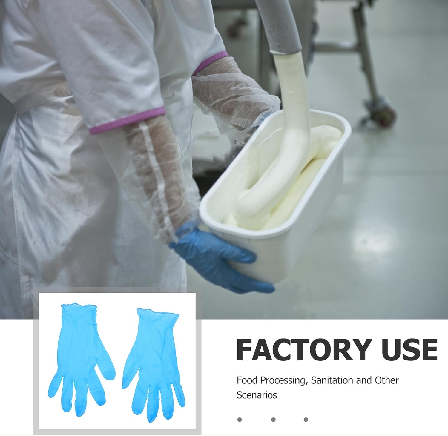 100pcs Blue Heavy Duty Waterproof Kitchen Gloves Reusable Cooking Gloves for Men and Women Household Cleaning and Cooking Use