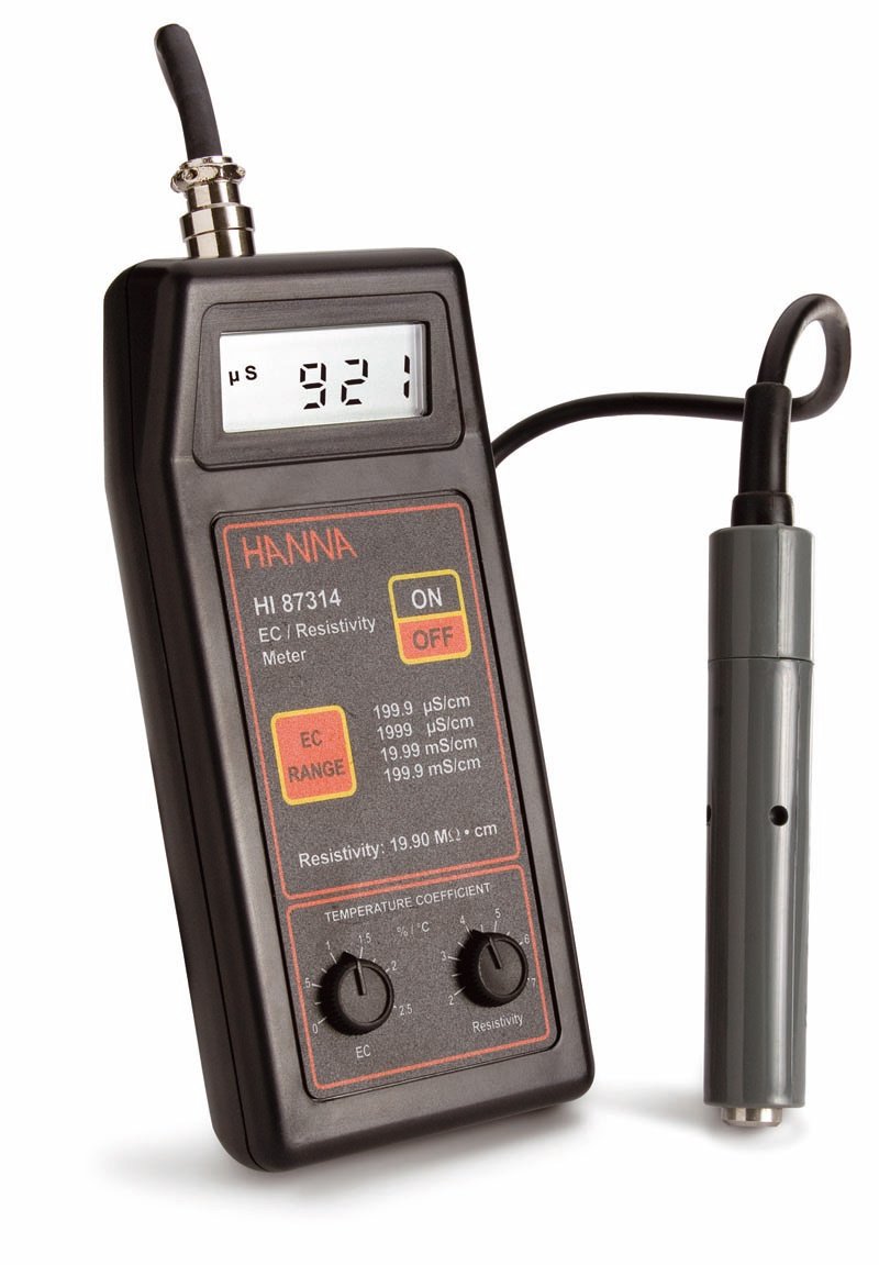 Hanna 052424 conductimètre portatile con gamma résistivité, Hi 87314