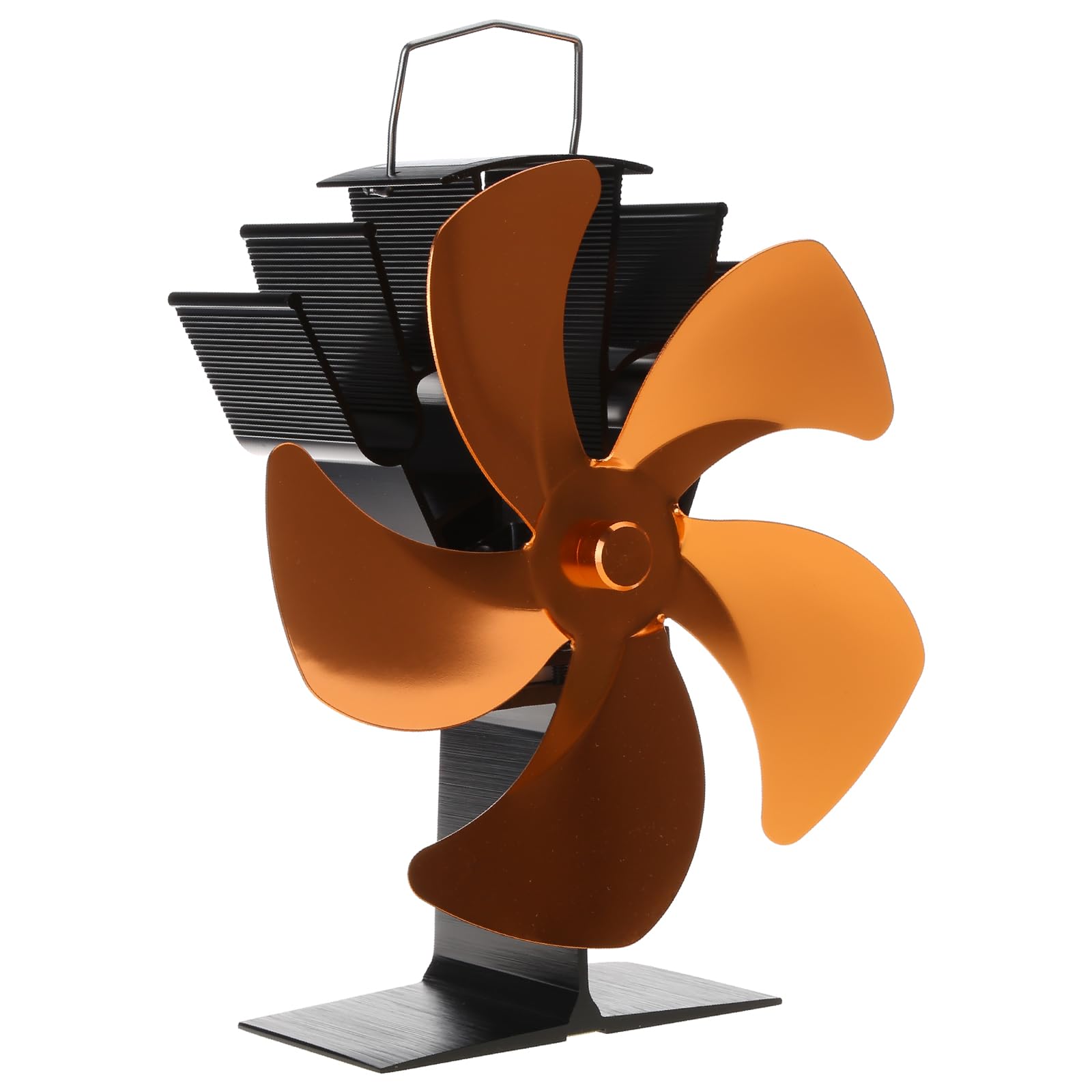 Heat Powered Stove on Chimney for Wood Log for Burner Disperses Warm Air Through House Heat Powered Stove Fan for Wood Burning