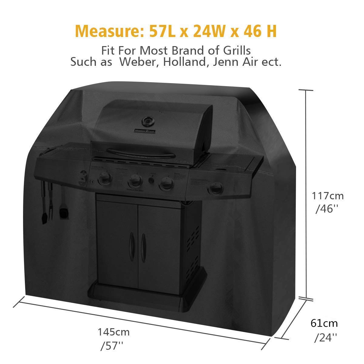 Image secondaire de Housse barbecue, Housse barbecue rectangulaire Housses imperméables pour barbecue Housse plancha, Housse barbecue gaz, Housse ba