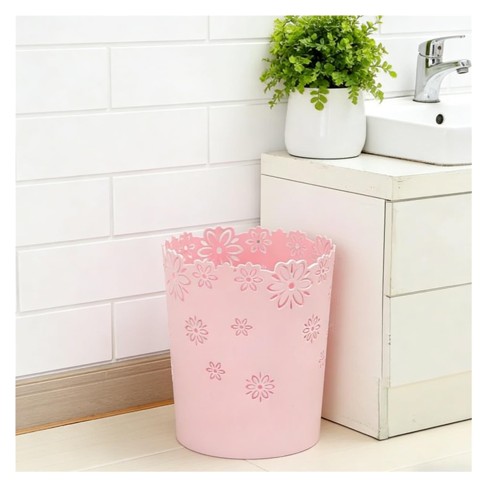 Mülleimer Papierkorb Büro & Zuhause|Mülleimer Schreibtisch| Für Büro Mülleimer Kinderzimmer & Kücher (Pink, Groß)