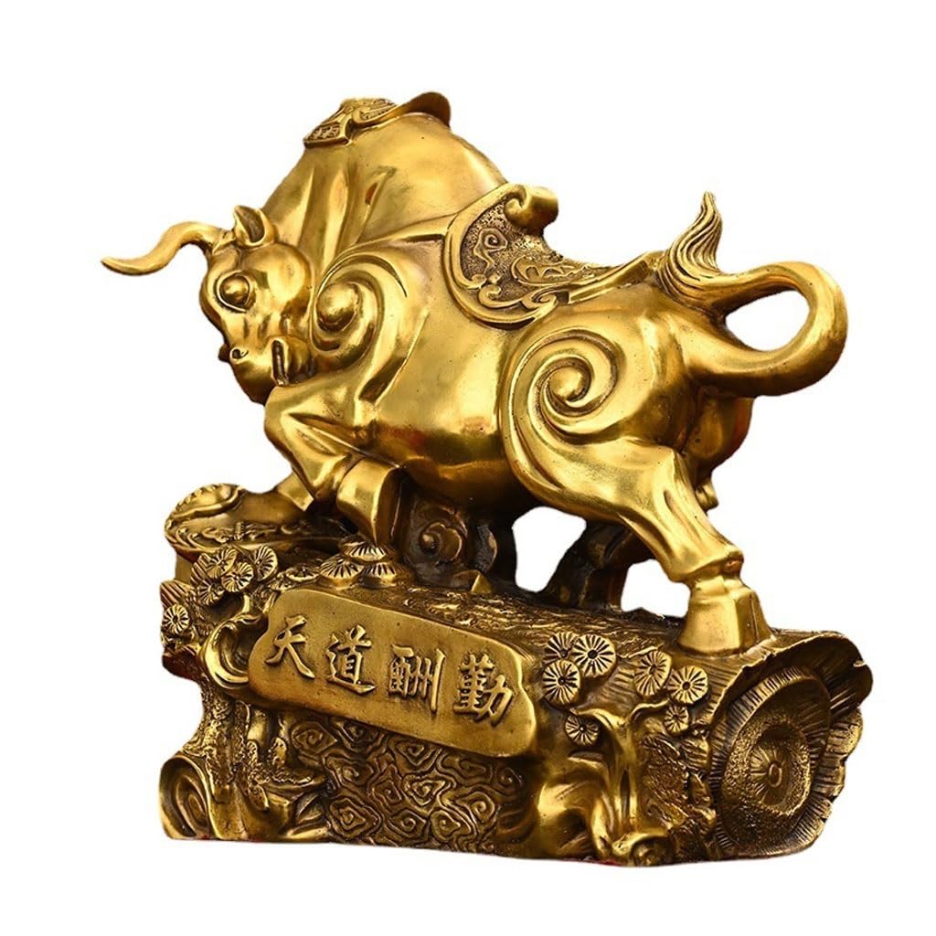 IUokLU Home Decor Statues Home Cow Ornaments, Brass Cow Entrance Countertop Crafts Desktop Decoration Office Sculpture Desktop Figurines