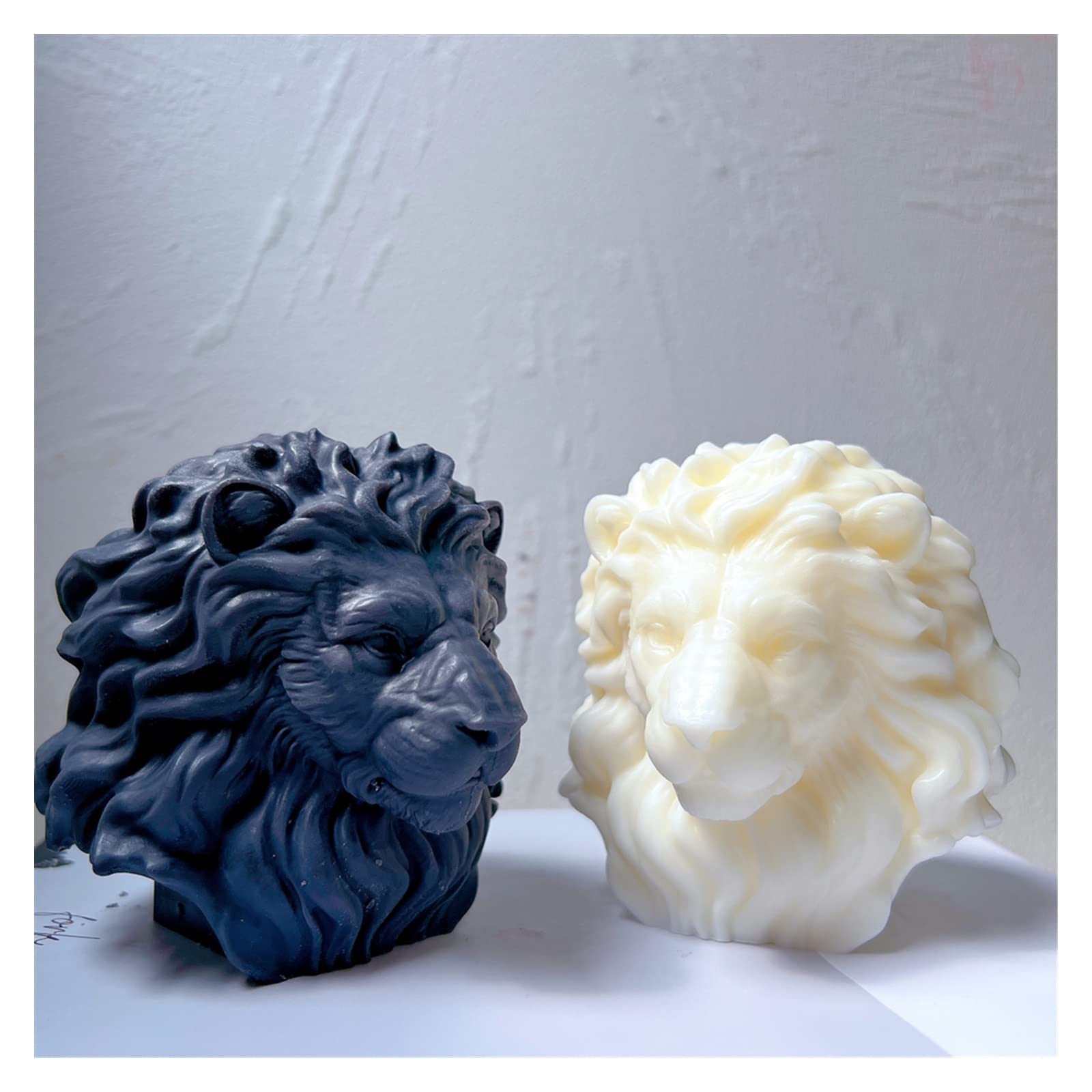 YZACK Molde de Silicona for Vela de Cabeza de león, Estatua de Animal única, moldes for Velas de Cera de Soja, Amantes de los Animales, decoración del hogar, Regalo for fundición de Resina