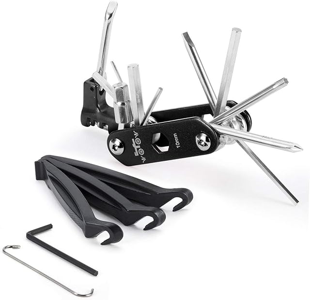 WOTOW 14 in 1 Multi-Function Bike Bicycle Repair Tool Kit Allen Wrench With Tire Pry Bars Rods