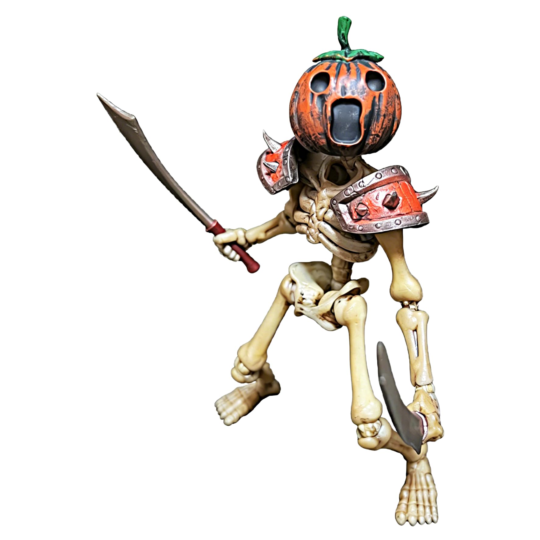 TOYVERSE YOTOTOY Figurka akcji w skali 1/12, strasząca oszust z maczetami, 18 cm, odkupienie, szkielety, linia nocnych oszustów, alternatywna głowa dyni, zdejmowana zbroja dla osób w wieku od 15 lat