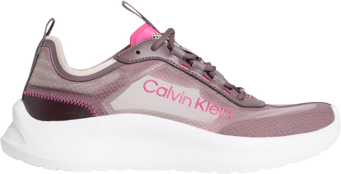 Calvin Klein Women's Light Eva Run Lup Transp Ripst HW0HW02998 Low Top, Gold (Stony Beige/Bordeaux/Pink Yarrow), 3.5