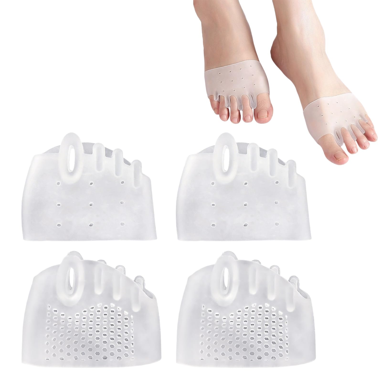 Silicone Toe Separators for Women Men 2 works Clear Silicone Toe Separators for Overlapping Toes Soft Gel Foot Corrector for All