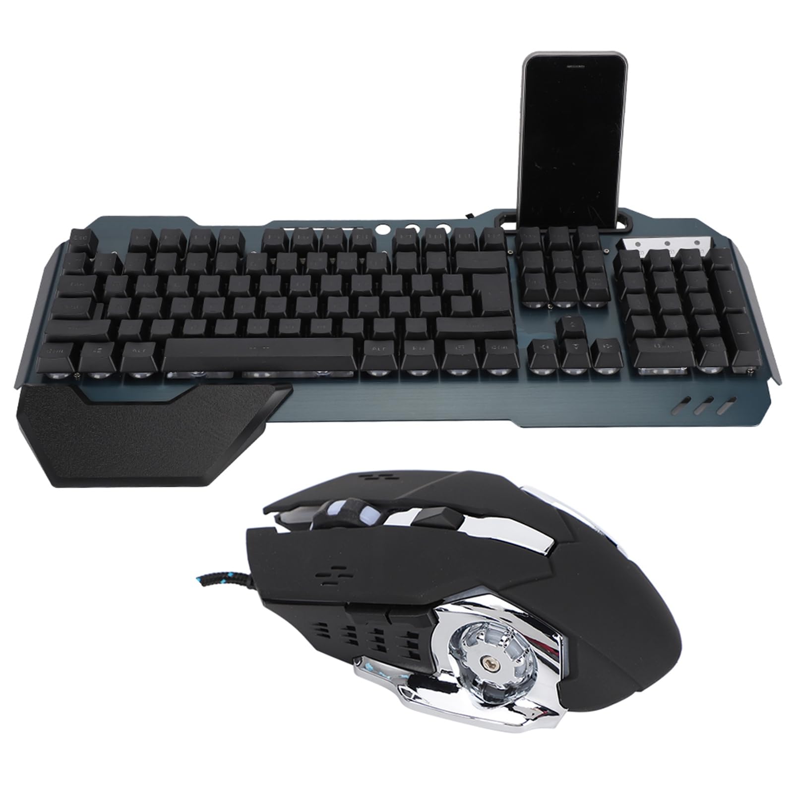 Aramox Przewodowy Mechaniczny Zestaw Klawiatury i Myszy USB, 3200 DPI
