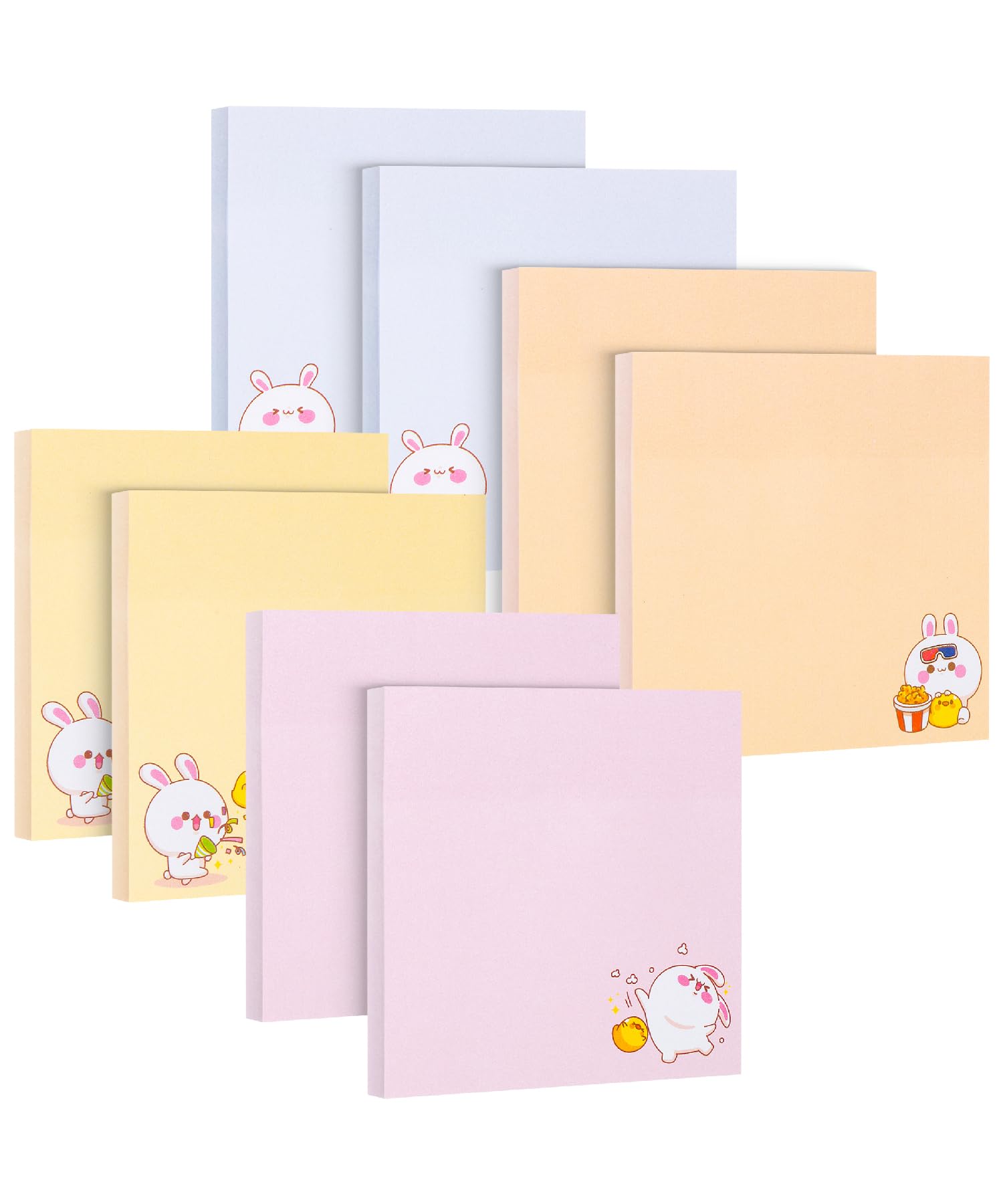Mr. Pen- Sticky Notes, 3”x3”, 8 Pads, 400 Sheets, Cute Rabbit Sticky Notes