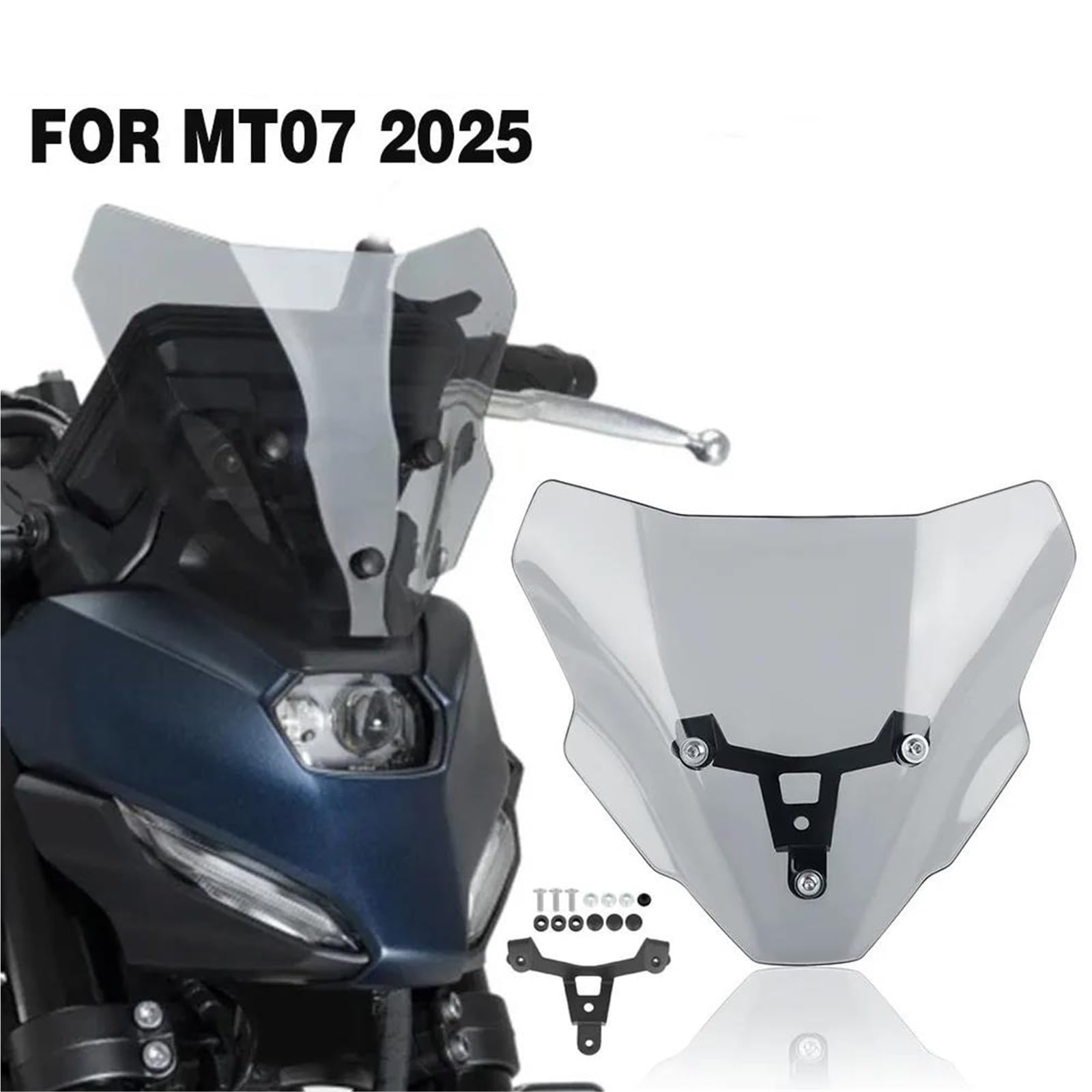 Frontscheibe Motorrad-Windschutzscheiben Für Yamaha MT-07 MT07 MT 07 2025 2026- Frontscheibe, Windabweiser, Verkleidungsvisier Spoiler