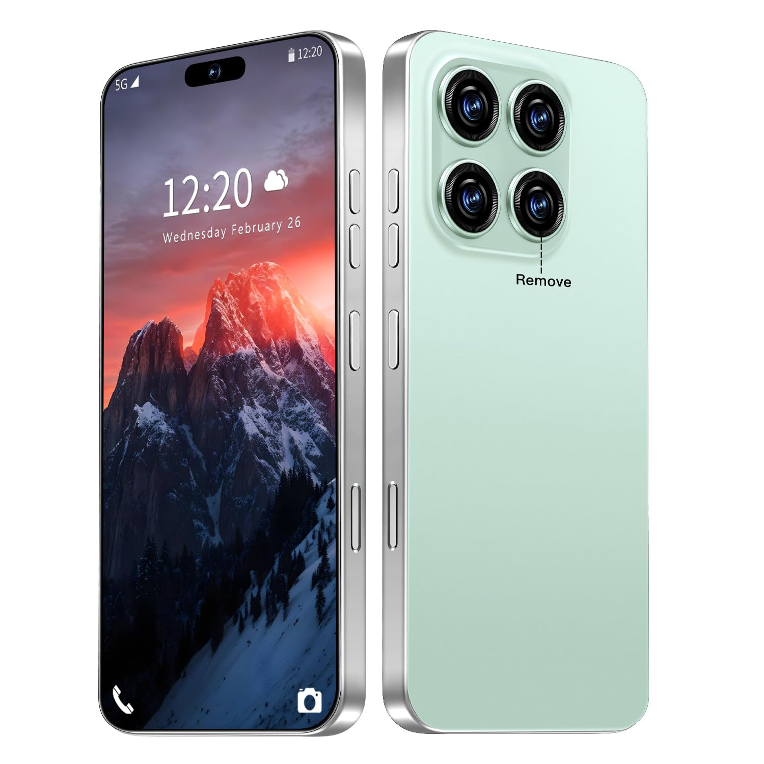 WWT 16PROMA X 12+512GB Smartphone Unlocked Cell Phone,6.99" HD Screen Android 14 Battery 7000mAh Unlocked Phone,Face ID/Fingerprint Button Unlock/Photos/Dual SIM/5G/GPS (Green)