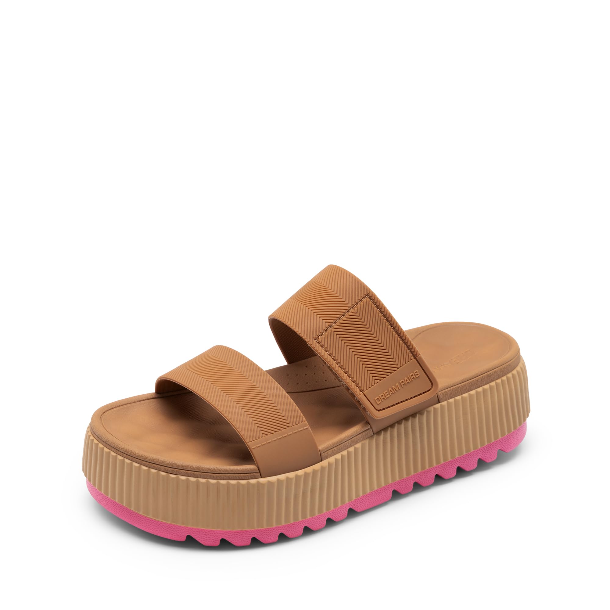 DREAM PAIRS Women's Platform Slip on Adjustable Sandals Lightweight Comfortable Non-Slip Vacation Beach Chunky Open Toe Wedges for Summer Waterproof Shoes 2026 - 2